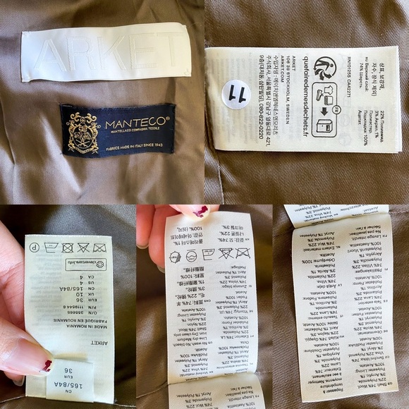 Arket Double-Face Brushed Wool Coat Manteco Wool-Blend Brown 36 EUC - Picture 8 of 14